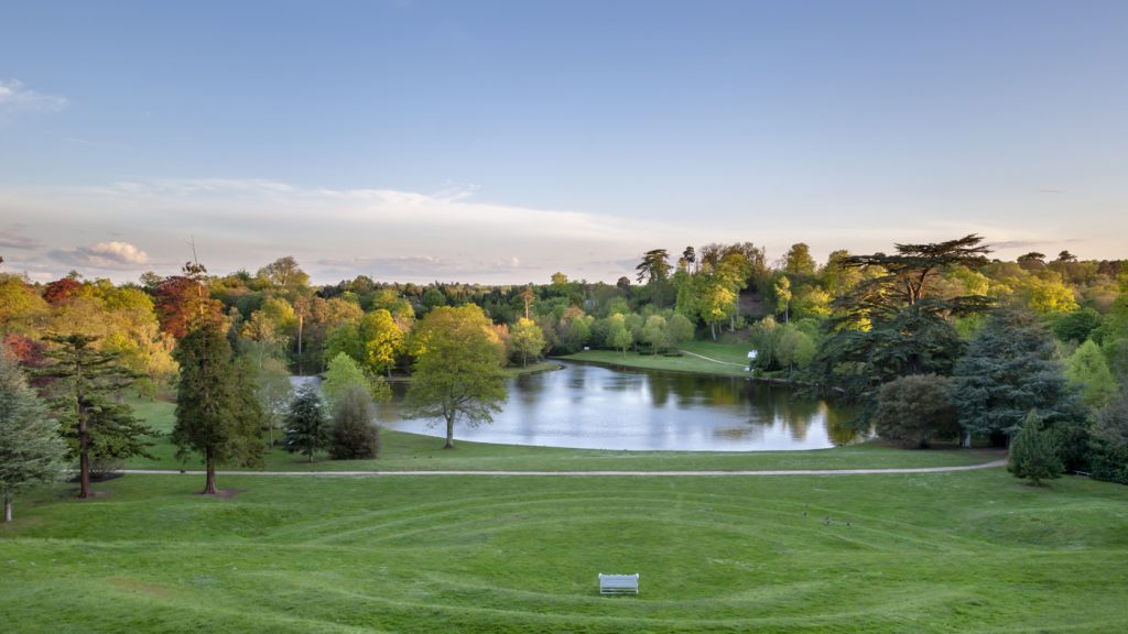 View from top of the grass Amphitheatre at Claremont Landscape Garden, Surrey. Find out which other properties make it onto my list of 100 Amazing National Trust Days Out with Children at www.minitravellers.co.uk