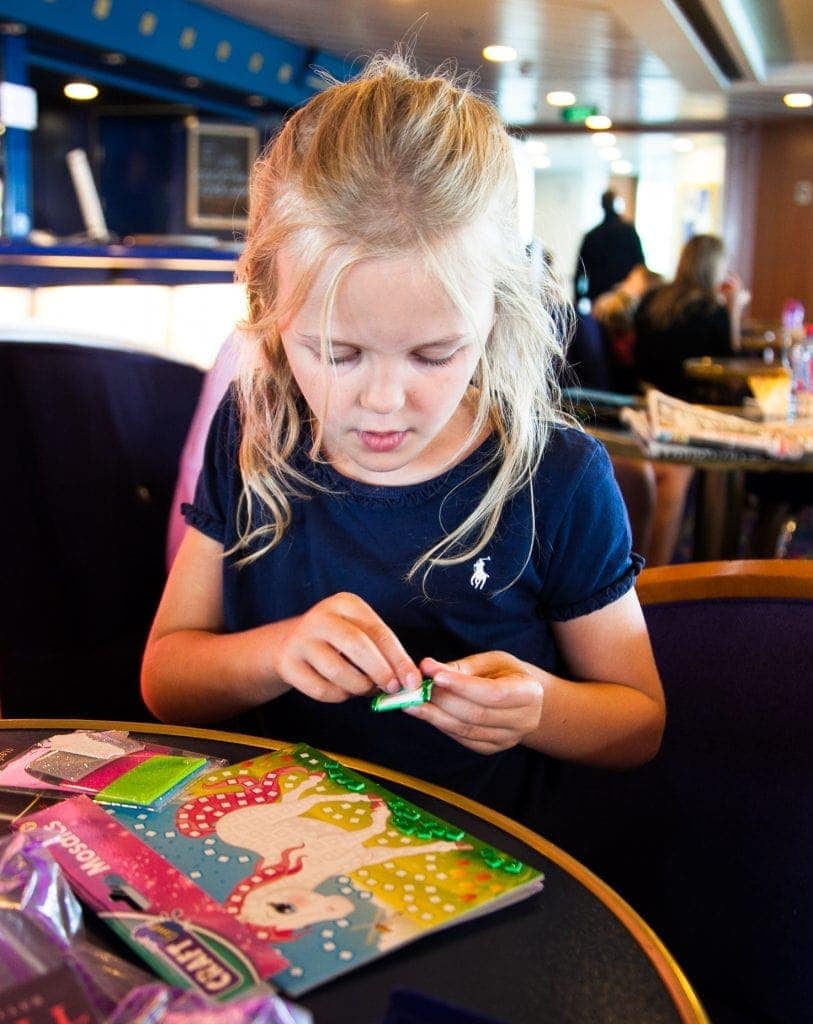 Playing with Craft Time Mosaics on a ferry trip to France