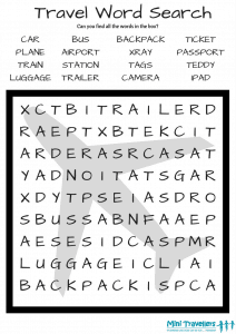 Travel Word Search