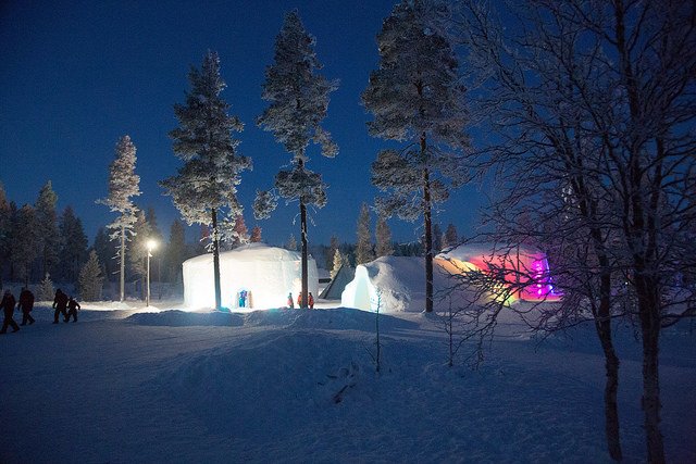 Enjoying lunch at Santa's Lapland