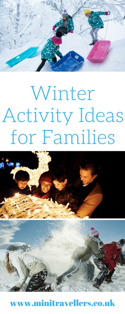 Some top Winter activity ideas for families including sledging, airboarding, dog sledding and more! Find the list at Mini Travellers #familytravel #Winter #holidaytips