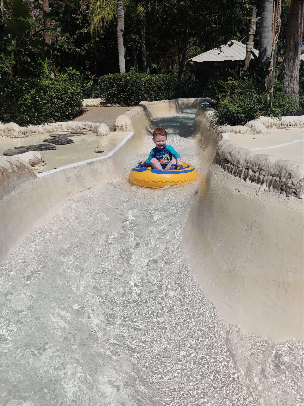 Riding solo on the Typhoon Lagoon water slide