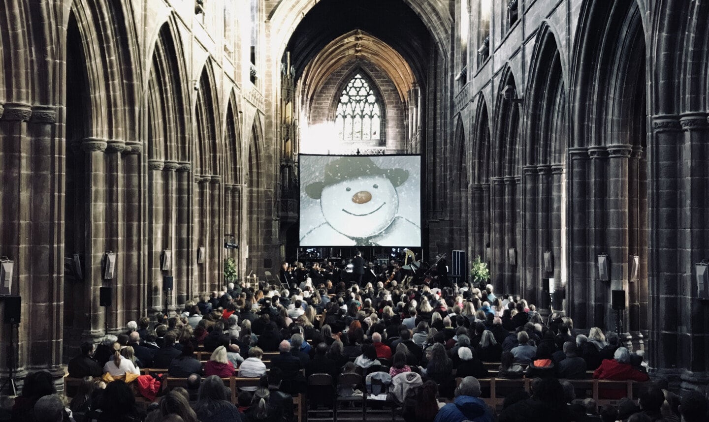 The Snowman accompanied by a live orchestra